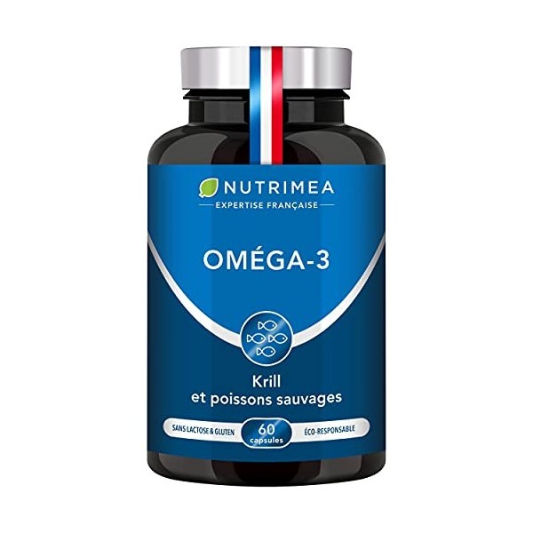 Omega 3 & Krill dAntarctique | Huile de Poissons Sauvages | Antioxydant Naturel | Cognition & Système Immunitaire | Haute co