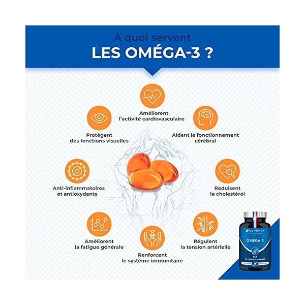 Omega 3 & Krill dAntarctique | Huile de Poissons Sauvages | Antioxydant Naturel | Cognition & Système Immunitaire | Haute co