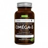 Oméga-3 Super Concentré & Vitamine D3, 410 mg EPA & 250 mg DHA par gélule, Huile de Poisson Sauvage, 1-par-jour, 60 gélules