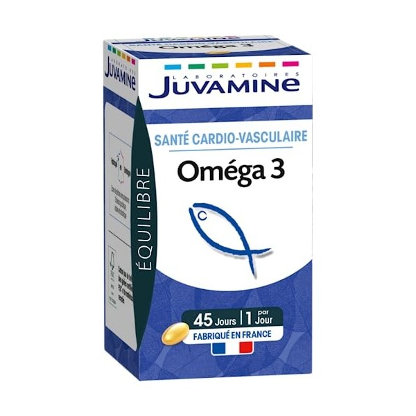 JUVAMINE - Oméga 3 - Santé Cardio-Vasculaire - 45 Capsules