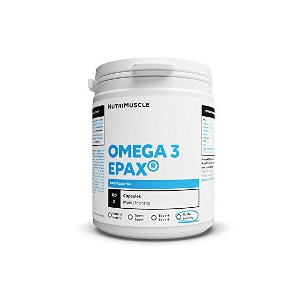 Oméga 3 Pur & Ultra-frais | Label Epax® • Haute Concentration • Huile de Poisson Sauvage • 0% Additif - 0% Excipient • Indice