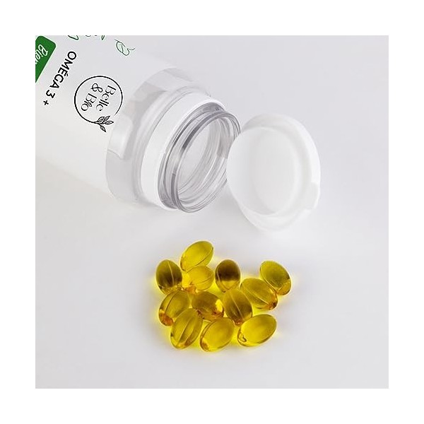 OMEGA 3+ & SANTÉ CARDIAQUE - Omega 3+ EPA et DHA - 120 capsules - Cure 1 mois - Complément Alimentaire BELLE&BIO - Fabriqué e