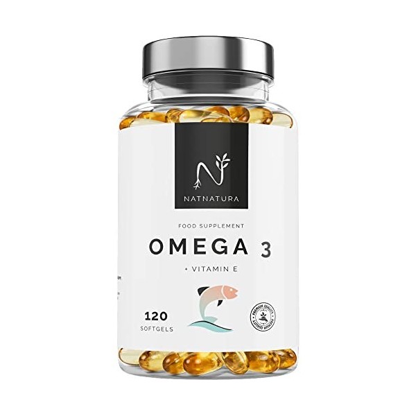 Oméga 3 concentration maximale EPA - DHA. Acides gras oméga 3 2 000 mg + vitamine E à base dhuile de poisson sauvage. 120 