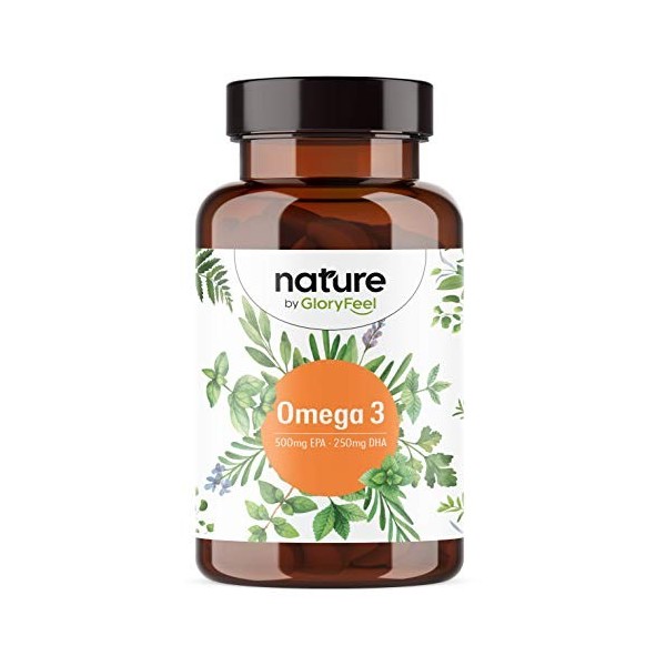 Oméga 3 Huile de Poisson Haute Concentration 1000mg, 120 Capsules 4 Mois , 500mg EPA et 250mg DHA, Fish Oil Concentrée Ultra