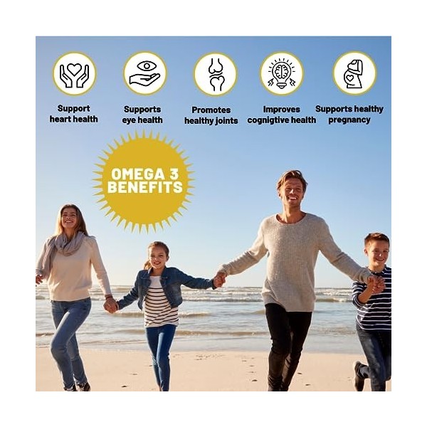 Huile dalgues Omega 3 Vegan 400 mg DHA par capsule, 60 capsules, soit 2 mois dhuile vegetale. Remplace huile de foie de mor