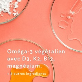 Omega 3 Vegan avec Vitamine D3, K2 et B12 + Magnésium, Biotine et 7 Vitamines - Multivitamines avec Huile Dalgues EPA DHA - 