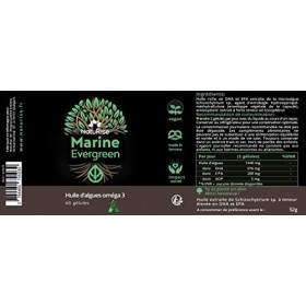NatuRise® Omega 3 Vegan - Huile dalgues - 1124mg DHA & EPA - Hautement dosé - 60 capsules - Testé en laboratoire - Forme tri