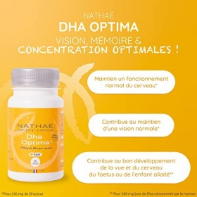 DHA OPTIMA - Complément Alimentaire - Oméga 3 EPAX® - 250 mg de DHA par capsule - 60 capsules