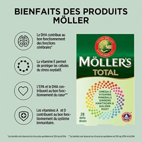 Moller’s ® | Total | Complément Alimentaire | Complément Alimentaire Nordique doméga-3 avec EPA et DHA | Large spectre de vi