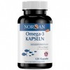 NORSAN Omega 3 Capsules de qualité supérieure et hautement dosé – 1500 mg doméga 3 par dose journalière – Recommandé par 400