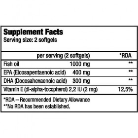 BioTechUSA Mega Omega 3, Supplément nutritionnel sous forme de capsules, 70% dacides gras oméga-3 EPA et DHA à 70%, 90 capsu