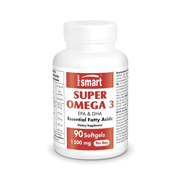 Super Omega 3 - Complément Naturel dOméga-3 le Plus Pur du Marché - Santé Cardiovasculaire - Antioxydant - Anti-Inflammatoir