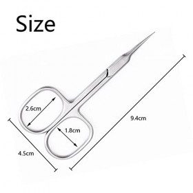 Jaimela Ciseaux à Sourcils Professionnels, Ciseaux à Cuticule pour Femmes ou Hommes, Lame Incurvée en Acier Inoxydable Ciseau