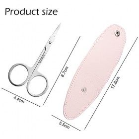 Ciseaux à Ongles, Ciseaux à Cuticules Professionnels, Ciseaux à Sourcils, Ciseaux à Cils, Lame Incurvée en Acier Inoxydable, 