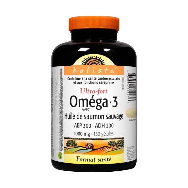 Holista Omega-3 Extra Strength with Wild Salmon Oil 1000 mg 150 Softgels