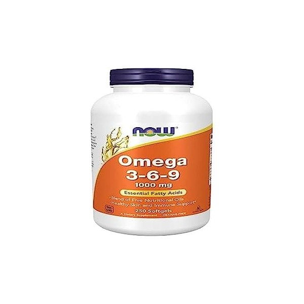 Now Foods Omega 3-6-9 1000 mg 250 gélules molles DHA, EPA