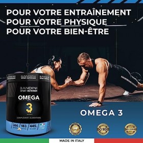 BANDINI® OMEGA 3 366 Softgels – 360 mg EPA et 240 mg DHA par dose quotidienne – Complément Alimentaire à base de Perles dHui