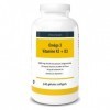 Oméga 3 + vitamine D3 + K2, 1000 mg dhuile de poisson acides gras oméga 3 Avec EPA 33% & DHA 22% , fonction cardiaque, so