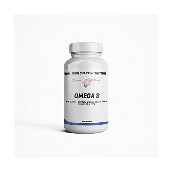 OMEGA 3 Ironshark Nutrition, santé du système cardiovasculaire, clarté mentale et concentration, croissance et brillance des 