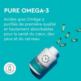 PURE OMEGA-3 60 Gélules Molles - Complément Alimentaire de Qualité Supérieure pour la Santé du Cœur, du Cerveau et des Yeux