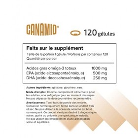 Oméga 3 Huile de Poissons 1000 mg 500 EPA & 250 DHA 120 gélules