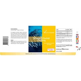 Huile de poisson oméga-3 1000mg - 365 softgels pour 1 an, 18% acide eicosapentaénoïque EPA et 12% acide docosahexaénoïque DHA