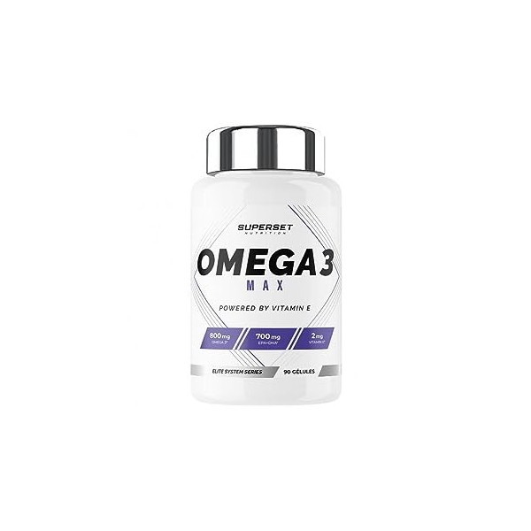 Superset Nutrition | Omega 3 Max 90 Caps | Oméga 3 | Oméga 3 essentiels à lorganisme