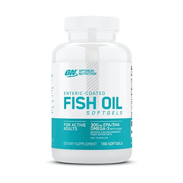 Optimum Nutrition Fish Oil Enteric Coated Omega 3 Capsules, Food Supplement for Men and Women, Source of EPA/DHA Omega 3 Fatt