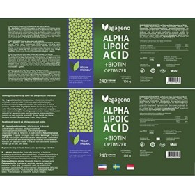 Acide Alpha Lipoïque ALA + BIOTIN Optimizer 600 mg. 240 gélules végétales. Approvisionnement de 4 mois. Absorption maximale