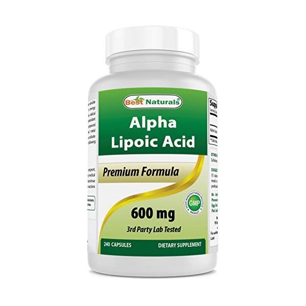 Best Naturals Est Alpha Liopic Acid 600 Mg Capsule with Powerful Antioxidant, 240 Count