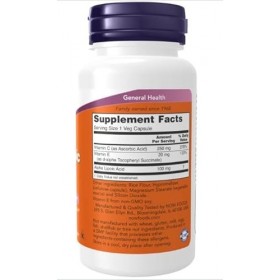 Now Foods Lot de 120 capsules dacide alpha-lipoïque 100 mg