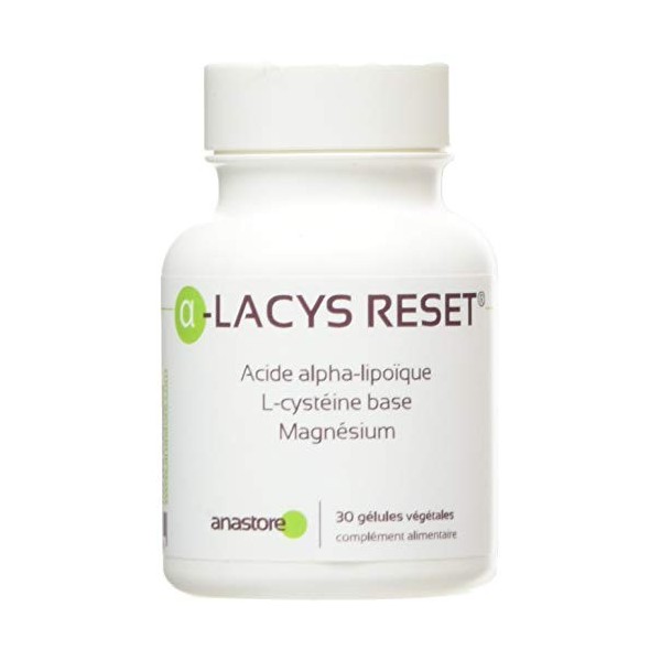 Acide alpha-lipoïque α-LACYS RESET® * 300 mg / 30 gélules * Acide alpha-lipoïque, Acide L-cystéine base, Magnésium