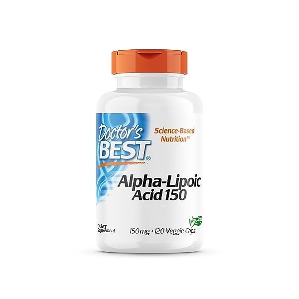 Doctors Best, Alpha-Lipoic Acid 150 Acide Alpha-Lipoïque , 150mg, 120 Capsules végétaliennes, Testé en Laboratoire, Sans Gl