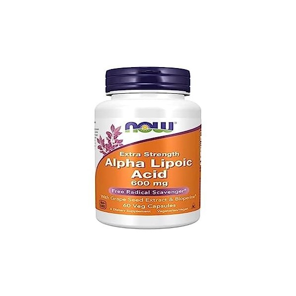 Now Foods Acide alpha-lipoïque 600 mg 2 jours de dépôt de 60 gélules végétaliennes