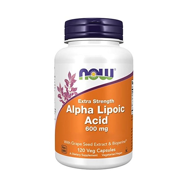 Now Foods, Alpha-Lipoic Acid, 600mg Dépôt de 2 Jours, 120 Capsules végétaliennes, Testé en Laboratoire, Sans Gluten, Végétari