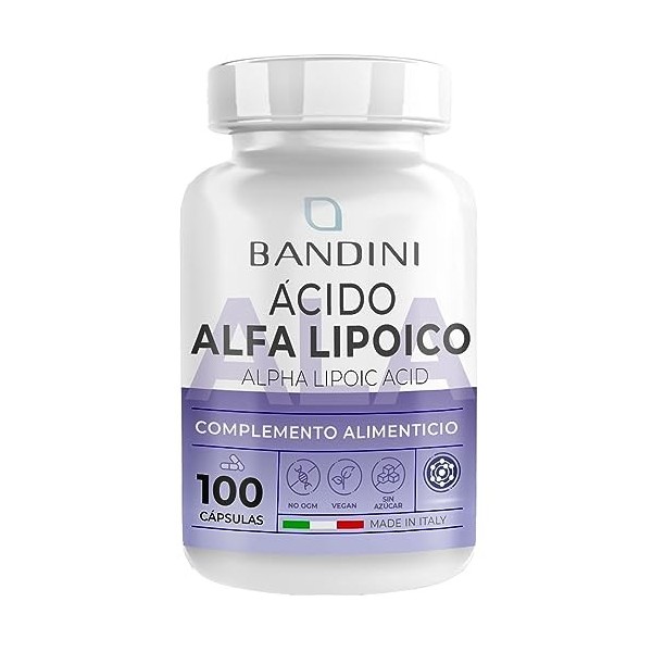 Acide Alpha Lipoïque 200 mg – 100 gélules à haute dose – 100 % naturel – végétalien – Fabriqué en Italie