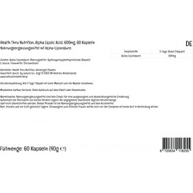 Health Thru Nutrition, Alpha-Lipoic Acid Acide Alpha-Lipoïque , 600mg, Dépôt de 2 Jours, Hautement Dosé, 60 Capsules végétal