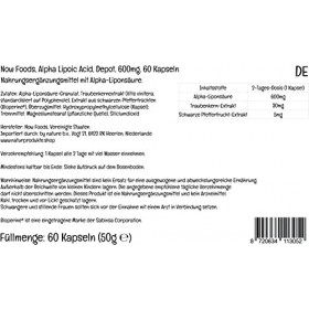 Now Foods, Acide Alpha-Lipoïque, 600mg Dépôt de 2 Jours, 60 Capsules végétaliennes, Testé en Laboratoire, Sans Gluten, Sans S