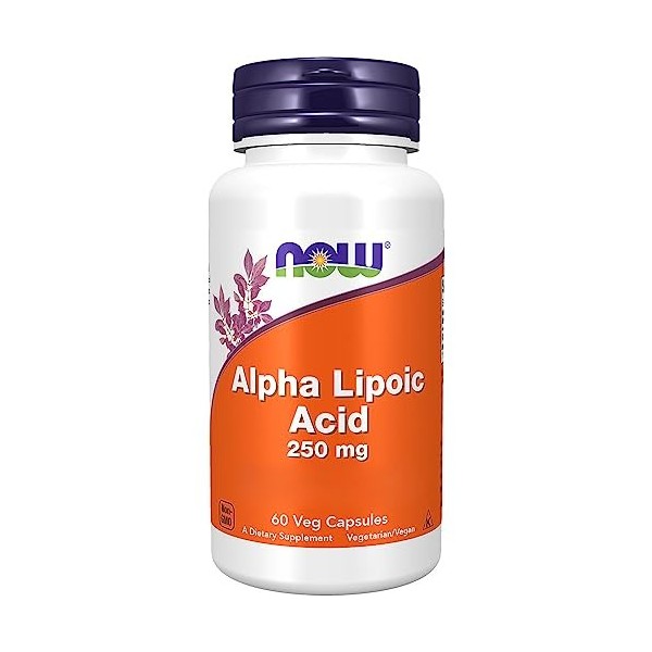 Now Foods, Alpha-Lipoic Acid, 250mg, Haute Dosé, 60 Capsules végétaliennes, Testé en Laboratoire, Sans Gluten, Végétarien, Sa