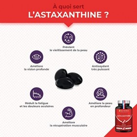 Astaxanthine - Extrait de Haematococcus Pluvialis 40 mg - 100% Naturel - Vegan - Antioxydant - Formule Premium - 60 Capsules 