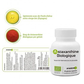 Astaxanthine biologique * 30 gélules végétales / 8 mg * Antioxydant naturel * Énergie + Santé oculaire + Soins de la peau *