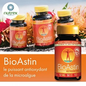 Nutrex Hawaii, BioAstin, Hawaiian Astaxanthin, 12mg, Dépôt de 2 Jours, 2x 50 Capsules molles, Testé en Laboratoire, Vitamine 