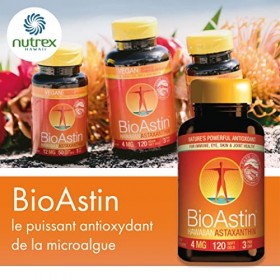 Nutrex Hawaii, BioAstin, Hawaiian Astaxanthin, 4 mg, 120 Gélules molles, Testé en Laboratoire, Vitamine E, Sans Gluten, Sans 