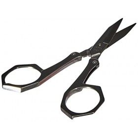 Victorinox Ciseaux de Poche, Repliables, dans un Étui en Cuir, Longueur Totale de 10 Cm, Gris