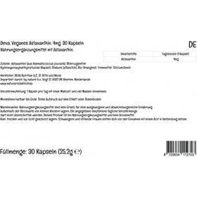 PremiumVital, Deva, Vegan Astaxanthine, 4mg, de Haematococcus pluvialis, 30 Capsules végétaliennes, avec Pilulier Pratique, T
