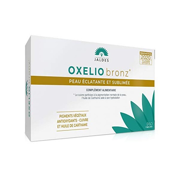 OXELIO Bronz 60 Capsules | SOLAIRE | Peaux normales à mates | Préserve l’hydratation de la peau et sublime le bronzage | Pour