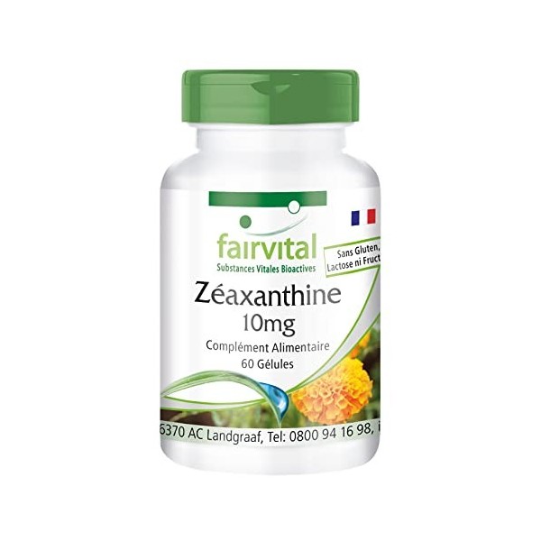 Fairvital | Zéaxanthine 10mg - 60 gélules - Protège la rétine comme un filtre lors de haute luminosité