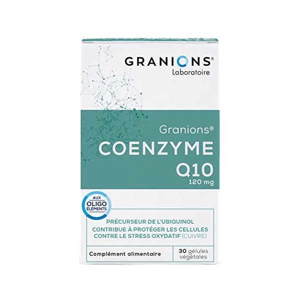 Coenzyme Q10 GRANIONS | Complément alimentaire peau | Coenzyme Q10 120mg avec Magnésium + Cuivre | Peau nette, acne, anti oxy