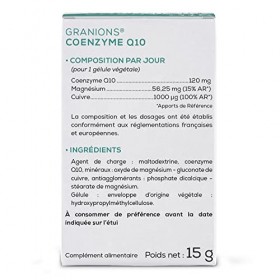Coenzyme Q10 GRANIONS | Complément alimentaire peau | Coenzyme Q10 120mg avec Magnésium + Cuivre | Peau nette, acne, anti oxy