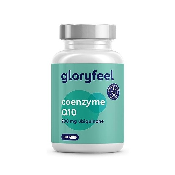 Coenzyme Q10 200mg Pure, 120 Capsules pour 4 Mois, Antioxydant Fort et Hautement Biodisponible, Contient CoQ10 Ubiquinone, 10
